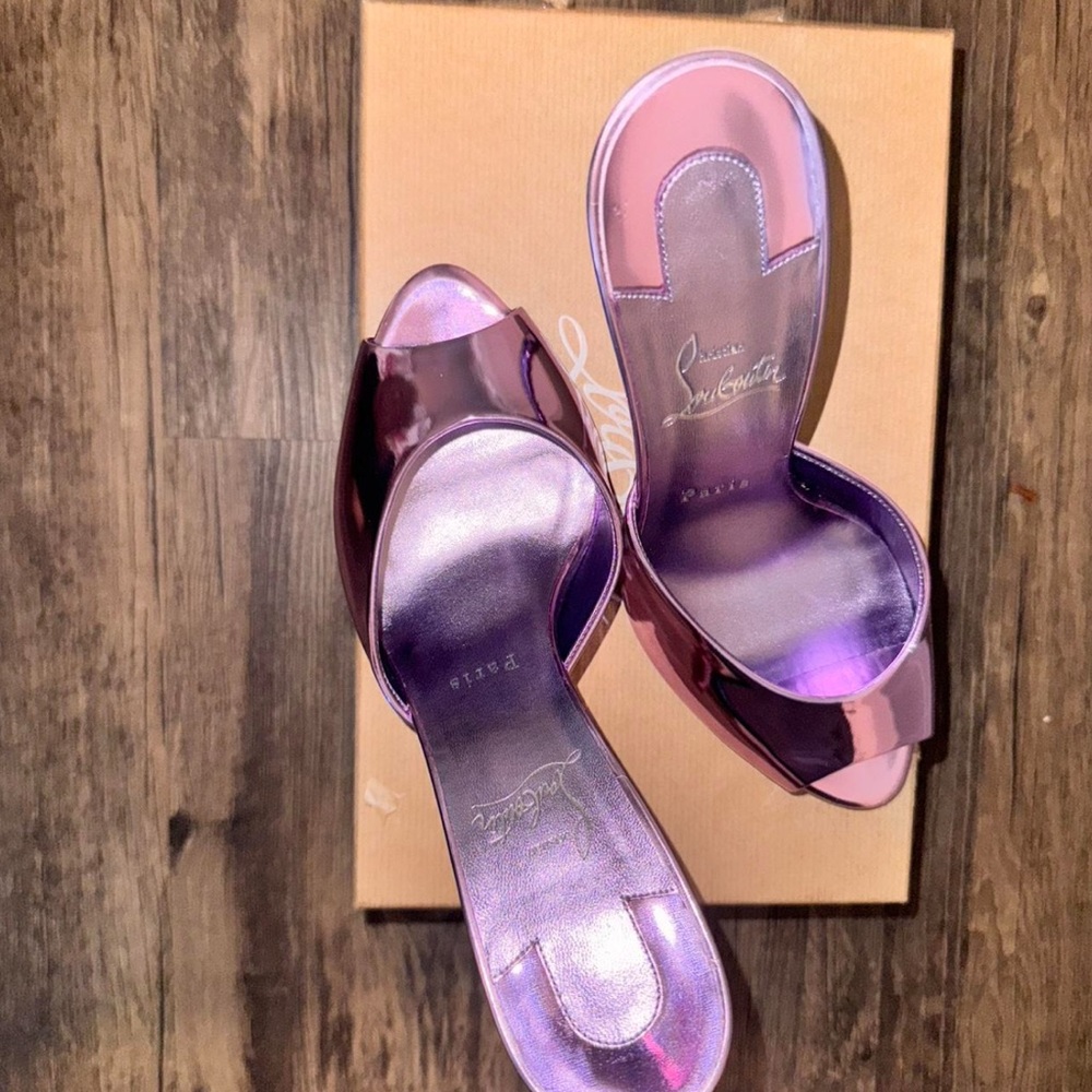 Christian Louboutin Purple Heels with Transparent Straps